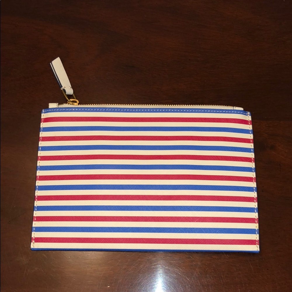 Red,white and blue striped Jcrew clutch
